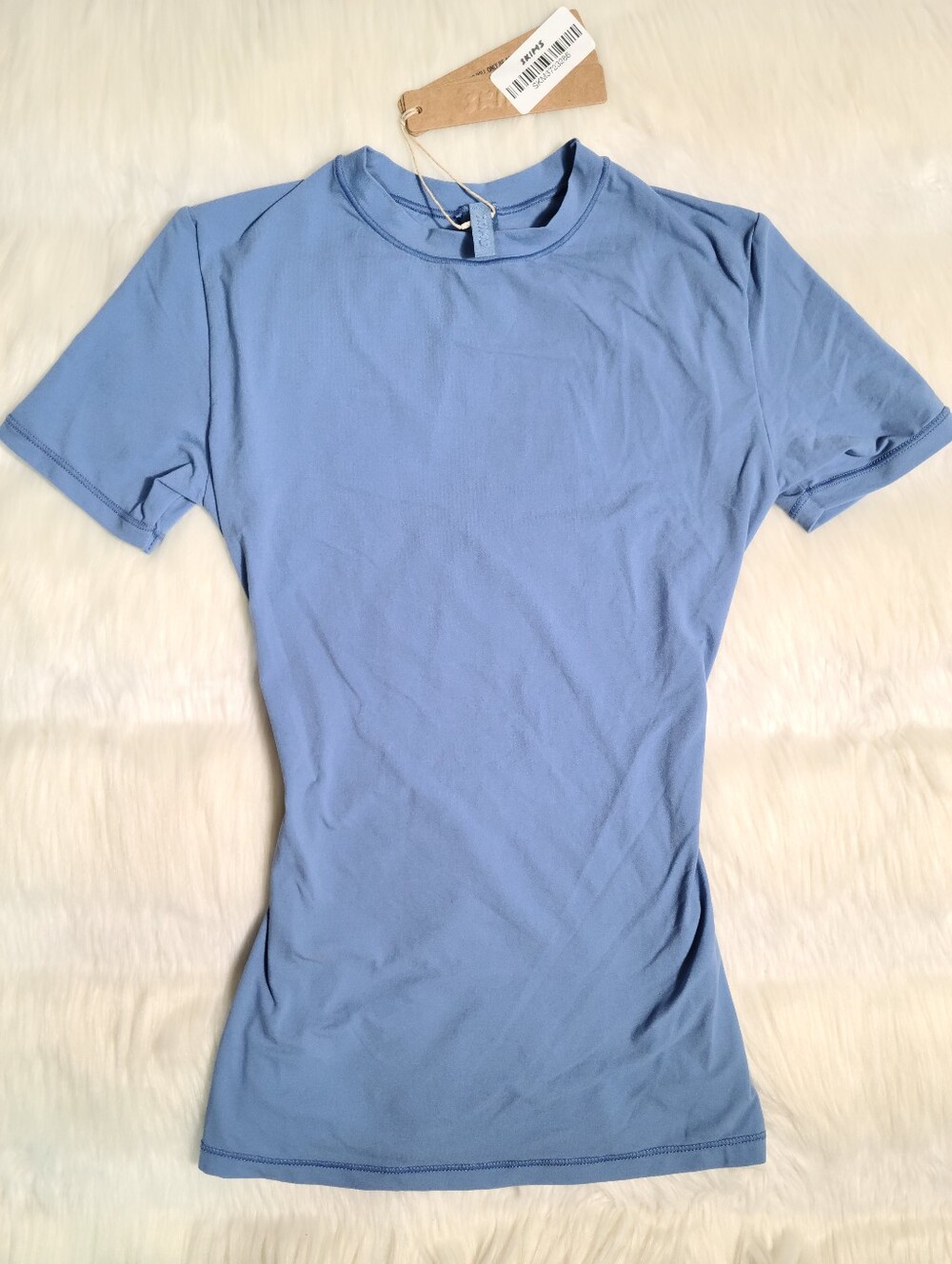 SKIMS Fits Everybody Short Sleeve T-shirt Blue Arctic Women XXS NEW